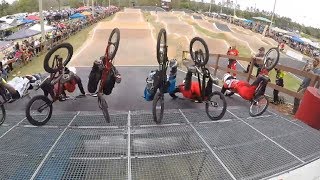 Elite Men BMX Gate FAIL Everyone Crashes [upl. by Boland396]