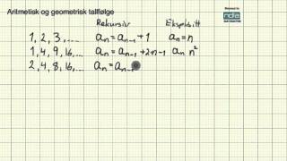 Matematikk R2 Aritmetisk og geometrisk tallfølge [upl. by Kopple]