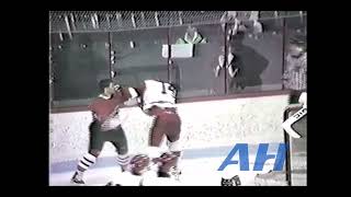 QMJHL   1991 Pierre SandkeLAV v David WhittomDRU Laval Titan Drummondville Voltigeurs [upl. by Licastro]