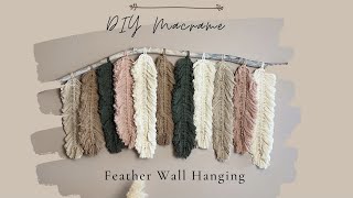 DIY Macrame Feather Wall Hanging Beginner [upl. by Nob]