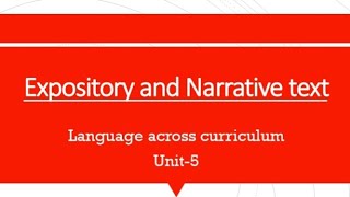 Expository text vs Narrative textlanguage across the curriculumunit5 [upl. by Pyle]