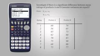 Independent sample tTest  Casio fx9750GII [upl. by Attaynik908]