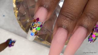 Acrylic Nails Tutorial  How To Encapsulated Nails  Glitter Ombre Bling Nails [upl. by Yseult]