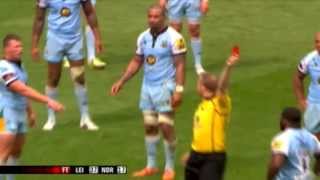 Dylan Hartley Red card for swearing at Wayne Barnes with closeup replay [upl. by Susann380]