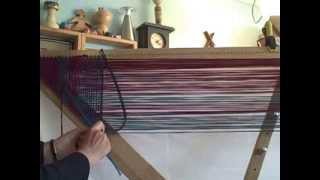 How to weave a rectangular scarf on the triangle loom by Noreen CroneFindlay c [upl. by Pettiford]