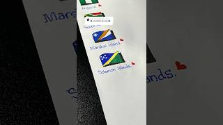 Simple draw Solomon Islands Flag Who the next  art flag drawing viralvideo solomonislands [upl. by Keil792]