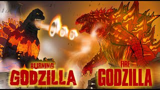 BURNING GODZILLA 1995 VS THERMO GODZILLA 2019 KAIJU MOMENTS [upl. by Suivatra]