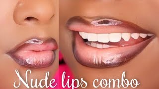 Ombre Nude Lipstick amp Lipgloss Tutorial for Beginners [upl. by Aihsik]