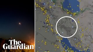 Explosions in Iranian skies as Israel retaliates for drone attack [upl. by Takeo]