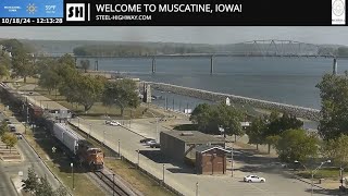 Muscatine Merrill Hotel Live Railcam  Muscatine IA SteelHighway [upl. by Itnaihc]