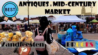 ❤️THE BEST ❤️MARKET IVE EVER BEEN TO in BRUGES🇧🇪 Antiques Midcentury Modern amp Collectibles😍 [upl. by Ledoux]