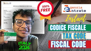 Mandatory to have Codice Fiscale Fiscal Code Tax Code for Italy for Study and work Visa  Italy [upl. by Einahpats]