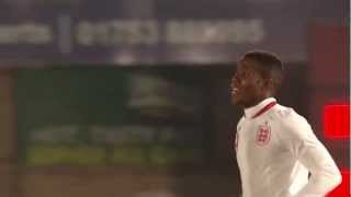 Wilfried Zahas stunning first U21s goal  England U21s vs Romania [upl. by Eiramanad40]