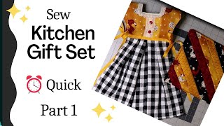 Sew a Pot Holder No Binding  Kitchen Gift Set Part 1 [upl. by Haissem]