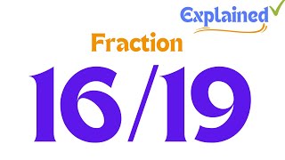 How to Simplify the Fraction 1619 [upl. by Sitnerp123]