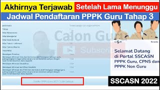 TERJAWAB Jadwal Pendaftaran PPPK Tahap 3 Tahun 2022 pada Link Pendaftaran PPPK Tahap 3 2022 [upl. by Yeldud619]