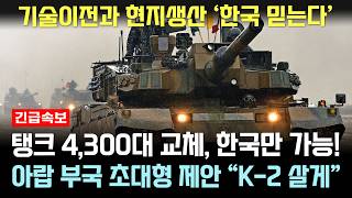 인도와 다른 이집트 한국산 K2 전차로 4300대 싹다 교체 [upl. by Croix]