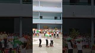 celebration in Indian school independenceday patriotic india student dance [upl. by Dloreg]