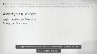 B Review 6 In what situation you will use asking and giving direction5 7  Mention intersection [upl. by Aynekal510]