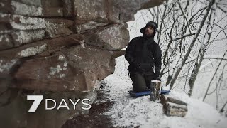 7 Days Solo Survival Winter Camping  Bushcraft and Camp Craft  Nature ASMR [upl. by Malsi]