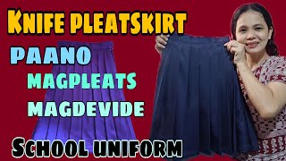 HOW TO MAKE A KNIFE PLEATS SKIRT PAANO GAWIN ANG KNIFE PLEATS SKIRT STEP BY STEP TUTORIAL [upl. by Carney]