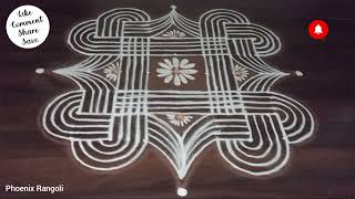 77 Naer Pulli Padi Kolam Apartment Rangoli fridaykolam pullikolam everydayrangoli [upl. by Schreck180]