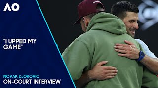 Nick Kyrgios Interviews Novak Djokovic OnCourt  Australian Open 2024 Quarterfinal [upl. by Nnyloj]