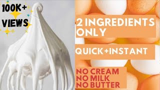 🥚Egg white Icing for cake decoration How to make whipped cream with egg sugar No Butter Frosting [upl. by Squire]