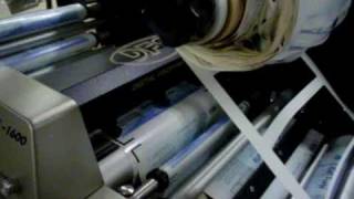 Label Power Allen Datagraph DFS 1600 Digital Diecutter Laminator Slitter Rewinder [upl. by Nylecoj]