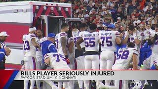 Bills player Hamlin collapses after tackle taken out in ambulance [upl. by Odlanir]