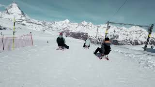 Sledding fun on the Gornergrat [upl. by Ayiak]