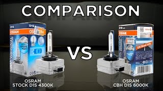 OSRAM 4300K OEM D1S vs OSRAM 6000K CBH Cool Blue Hyper D1S Bulbs by using Valeo D1 Projector [upl. by Blainey]