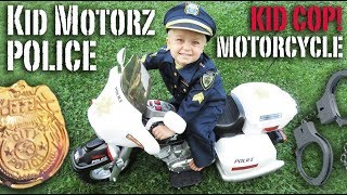 Kids Motorz Police Motorcycle Kid Cop and Robbers  Crazy8Family [upl. by Dnomsed]