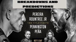 UFC 307 Pereira vs Rountree Predictions And Breakdowns [upl. by Ellenehc]