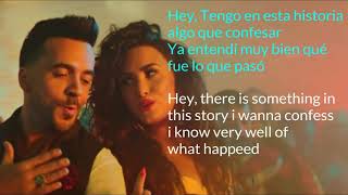 Luis Fonsi Demi Lovato Echame LA Culpa Song Lyrics English  Spanish [upl. by Rahs267]