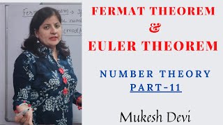 Fermat Theorem amp Euler Theorem  Number Theory Part  11  Mathematics  Academic Lectures [upl. by Sada51]