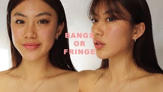 HOW I CUT FRINGE  BANGS  Haley Kim [upl. by Hyacinthe]