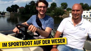 Im SPORTBOOT auf der Weser OHNE Führerschein [upl. by Columbine773]