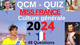 QCM  Quiz Culture Générale  Miss France 2024 le quiz sur lequel les candidates ont planché [upl. by Carlson]