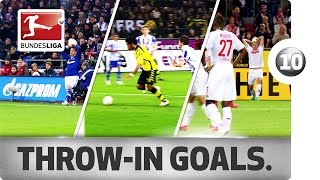 Top 10 ThrowIns  Best Goals From Long Throws [upl. by Abihsot]