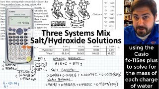 Three Systems Drain Salt amp Hydroxide Solutions  ThreeComponent Material Balance Example [upl. by Dnamron]