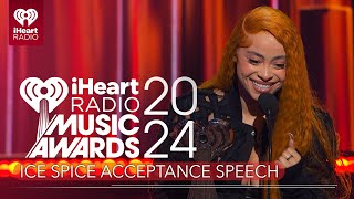 Ice Spice Accepts The Best New HipHop Artist Award At The 2024 iHeartRadio Music Awards [upl. by Arlena]