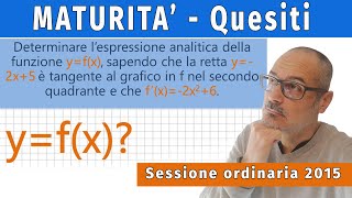 Maturità 2015  equazione di una funzione [upl. by Ardnaxila]