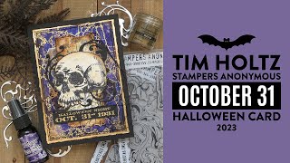 October 31 Halloween Card  Tim Holtz Stampers Anonymous Halloween 2023 [upl. by Esmond542]