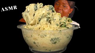 ASMR ALFREDO CREAMY PASTA MUKBANG NO Talking Slurpy Sticky Eating Sounds [upl. by Drescher783]