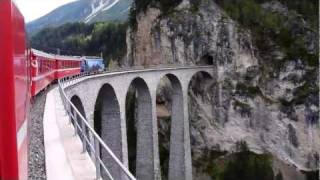 Riding the train over the Landwasser viaduct 01 [upl. by Dorran]