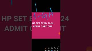 HP SET exam admit card out [upl. by Ameerahs]