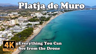 Playa de Muro Mallorca Alcudia  All Hotels from Drone in 4K Majorca [upl. by Notloc628]