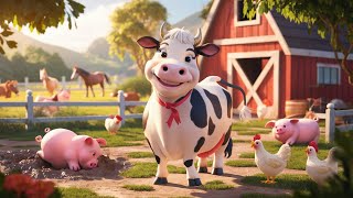 The Cow Song for Kids  Farm Animals  Nursery Rhymes  Animal Songs  Cartoons For Kids [upl. by Nofets699]