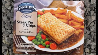 Kershaws STEAK PIE amp CHIPS with CARROTS amp PEAS  MorrisonsOther Outlets  £199  400g [upl. by Anura]